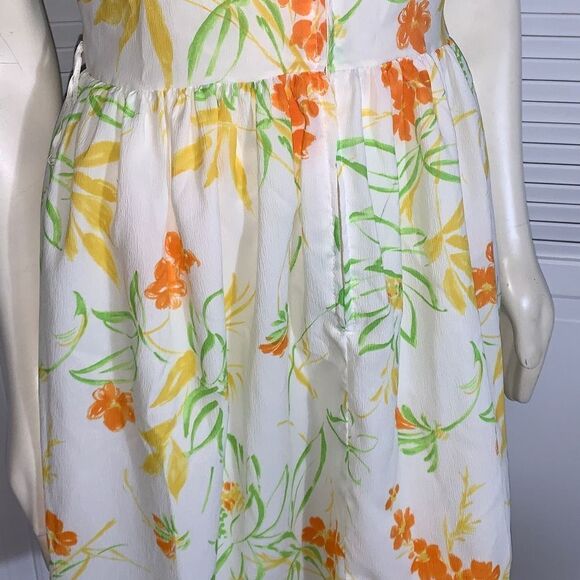 Vintage Carol Brent Yellow Floral Dress Women’s Size 14 - Picture 5 of 16